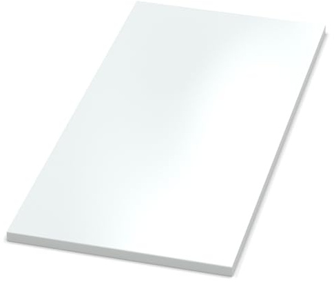 AUPROTEC Plateau de table 25 mm blanc cristal 60 x 60 cm I Panneau de particules avec bord ABS de 2 mm et revêtement en polyuréthane I Revêtement en résine mélamine I Robuste et imperméable