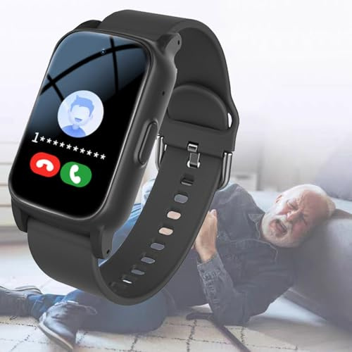 Weyot Reloj Inteligente con Detección De Caídas para Personas Mayores, Reloj Emergencia Ancianos con Botón SOS, Videollamada HD, Valla Electrónica Y Resistencia Al Agua IP67, GPS Smartwatch