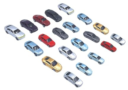 kowaku 20 Modellini di Auto, Veicoli Realistici in Miniatura Dipinti per Parcheggi, Plastici Ferroviari, Accessori per Treni, 1 87