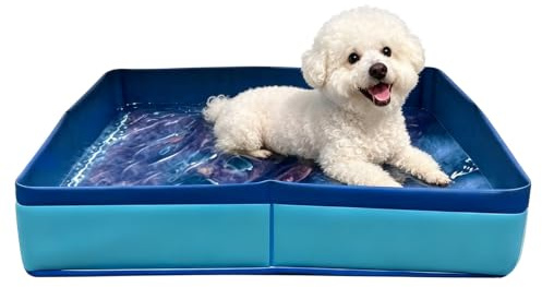 Foldable Pet Bath Pool, 50 * 50cm Portable Reinforced Base Pet Washing Tub with Non Slip Base for Patio Outdoor Small Dogs Cats Water Play