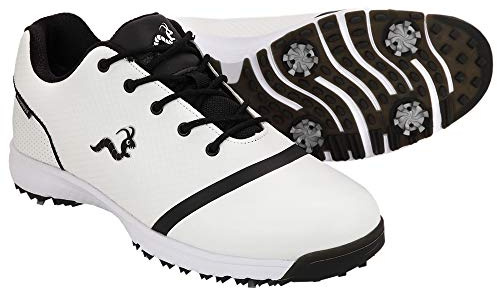 Woodworm Tour V3 Mens Waterproof Golf Shoes- White/Black- UK 7