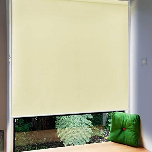 Froadp 180x240cm Tenda a Rullo Esterna, Tenda Avvolgibile Oscurante con Morsetti e Catenella, Privacy Tenda Riflettente con Funzione Termica, Protezione Solare Tenda per Finestre e Porte(Beige)
