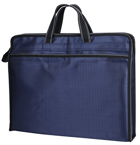 Ibluelover A4 Zipper Business Document Bag Waterproof File Folder Bag Briefcase Portable Portfolio Carrying Case Handbag Unisex Adults File Storage Organizer Holder for Office Meetings Travel