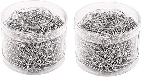 BaiJ Büroklammern Silber, 400 Stück Metall Aktenklammern 29mm Büroklammer mit Kunststoffbox für Büro Schule und Persönlichen Gebrauch Büromaterial