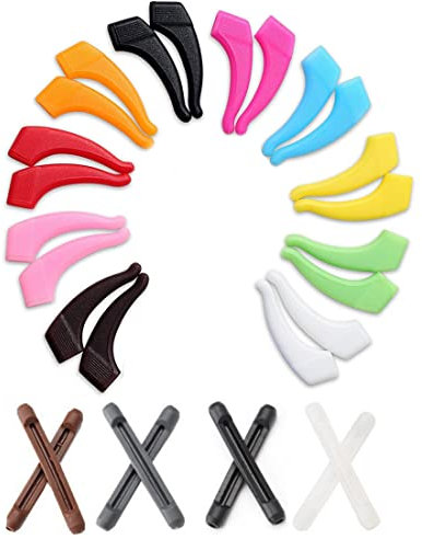 Quesuc 14 Paar Brillenzubehör rutschfeste und rutschfeste Silikonbrille Beinbefestigungsstreifen fester Ohrhaken Brillengestell geeignet Sportlesen und anderen Aktivitäten