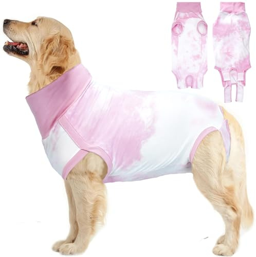 LIANZIMAU Hund Onesie för kirurgi kvinnlig spraydräkt hundåterhämtning kostym kirurgisk väst hund bodysuit efter operation manlig kastrering medicinsk husdjur skjorta kon E-krage alternativ
