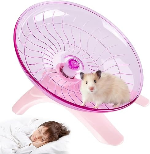 TongTaiXie Hamster Wheels, Plastic Flying Saucer Wheel Playing Toy, Silent Spinner Hamster Running Exercise Wheels for Gerbils, Squirrels Guinea Pig, Rat Syrian/Dwarf Hamster Toys for Small Animals