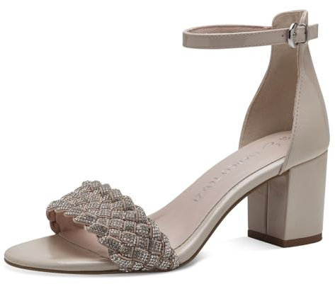 MARCO TOZZI Damen Sandalen mit Absatz Elegant Blockabsatz, Rosa (Powder pat cb), 40 EU