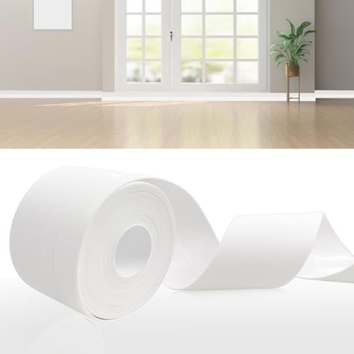 DIKARIYA mjuk golvlist självhäftande vit, 50 x 20 mm 18 meter golvlist självhäftande baksida, PVC golvlister självhäftande ändlist, flexibel böjlist för kök badrum och badrum