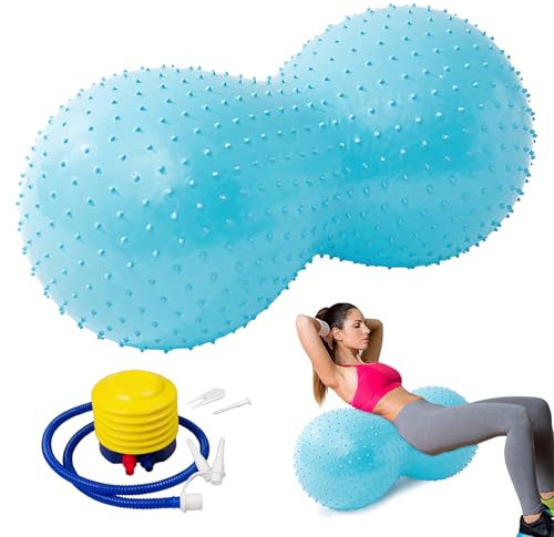 DAJASD Gymnastik Ball, 90x45CM Gymnastikball Sitzball mit Luftpumpe, Anti-Burst Peanut Massage Ball for Schwangerschaft, Fitness | Pregnancy Balls for Yoga, Gymnastik, Core Training - Blau