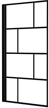 Marwell Bricks - Parete pieghevole per vasca da bagno, 140 x 80 cm, colore nero, per vasca da bagno con vetro di sicurezza monolastra da 4 mm, con portasciugamani, telaio in alluminio di alta qualità