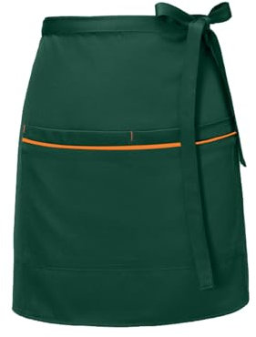 Azonelife Waist Apron, Waitress Aprons with 2 Pockets, Waiter Server Short Half Cloth Apron for Women Men, Aprons for Kitchen Cooking Baking Restaurant Cafe Bar (Green)