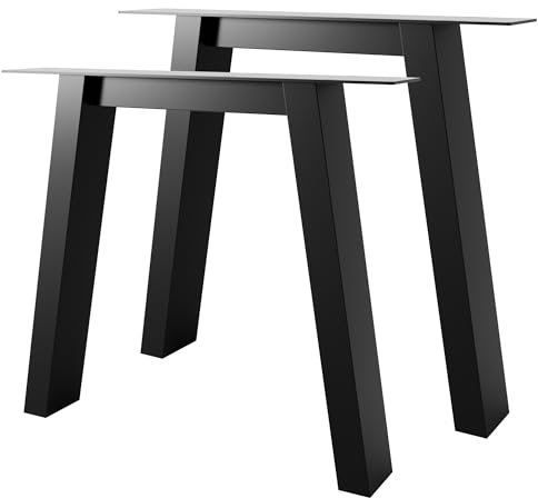 MetaloPro 2 Stück Tischbeine-Metall Extreme Schwarz 72cm I Tischkufen Esstisch-Beine Schwerlast Tisch-Gestell Tisch-Untergestell Möbelfüße Tischfüße, Couchtisch Esstisch Wohnzimmertisch Schreibtisch