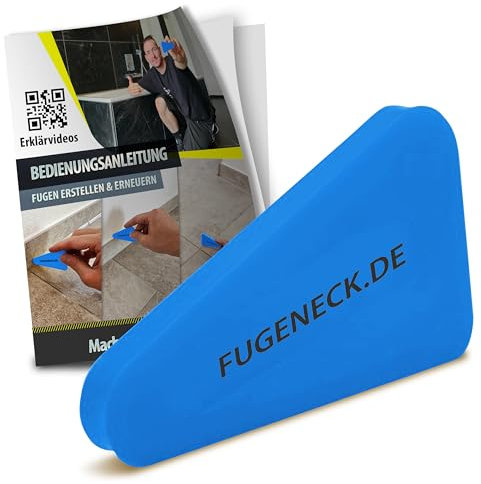 FUGENECK® - Profi Fugenabzieher - einzigartiges Design mit speziellen Überkanten - 3 verschiedene Fugengrößen - Acryl und Silikon Werkzeug aus Deutschland (1 Stück Blau)