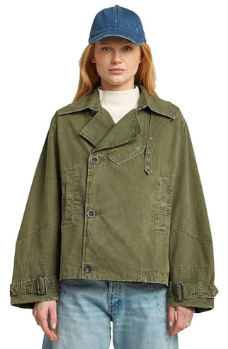 G-STAR 8721136008785 Abrigo corto de gran tamaño wmn, overdye shadow olive gd D27026-D388-H527, S