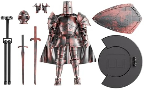 Action - Figura robot medievale Knight Action Figure - Robot medievale - Modello robot | Statua flessibile mobile con testa rotante a 360 gradi al tavolo da pranzo