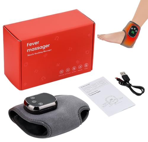 demaxiyad Foot Massager with Heat,Foot Massage Electric Massager Brace - USB Rechargeable Heated Wrap with 3 Vibration Modes, Massage Tools Warmer for Home Work Travel