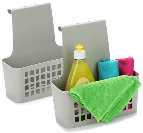 com-four® 2X Cesta Colgante de plástico, Organizador Resistente para Cocina