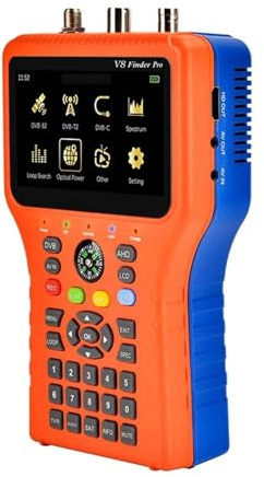 Digital V8 Satellite Finder-mottagare med TFT LCD-skärm DVB-S2X/S2/S/T2/T/C/ATSC H.265 Kabelsignalmätare Mångsidig anslutning