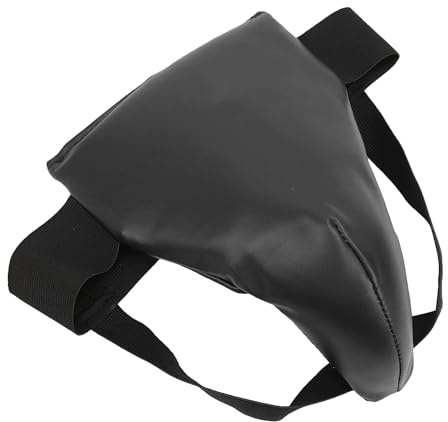 Boxing Groin Guard for Men & Women – PU Leather MMA Groin Protector Cup with Elastic Straps, Lightweight Martial Arts Abdominal Guard for Boxing Kickboxing Muay Thai Karate Training