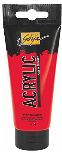 KREUL 84107 - Solo Goya Acrylic, 100 ml Tube in zinnoberrot, cremige vielseitig einsetzbare Acrylfarbe in Studienqualität, auf Wasserbasis, schnell und matt trocknend, gut deckend, wasserfest