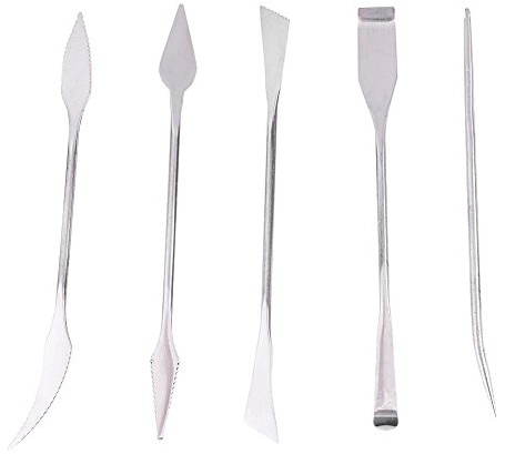 HEEPDD Set 5 Pezzi Strumenti a Doppia estremità per Scultura Argilla Cera Ceramica Spatole per Intaglio Modellazione Attrezzi per Modellare