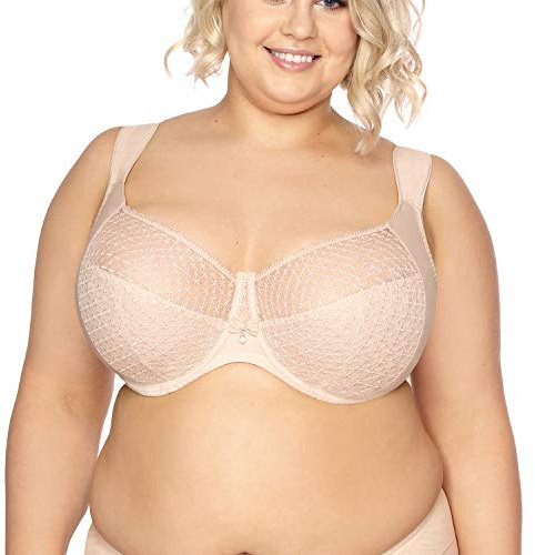 Gaia Reggiseno Non Imbottito Classico con Ricami 874M Samira Maxi, Beige,5K
