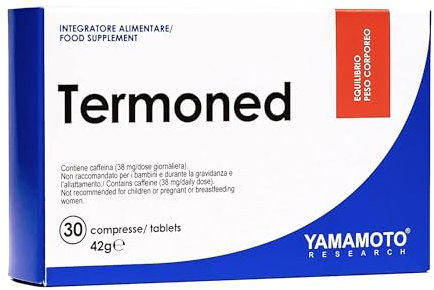 YAMAMOTO RESEARCH Termoned 30 Compresse, Integratore Alimentare con Estratti Vegetali, Caffeina e Vitamina B, Favorisce la Termogenesi e Supporta le Diete per il Controllo e la Riduzione del Peso