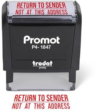 Promot Return to Sender självbläckande stämpel – återgå till avsändarstämpel, inte på den här adressen – kuvertstämplar, brevstämplar för kontor, affärsstämpel – gummistämplar, rött bläckstämpel för