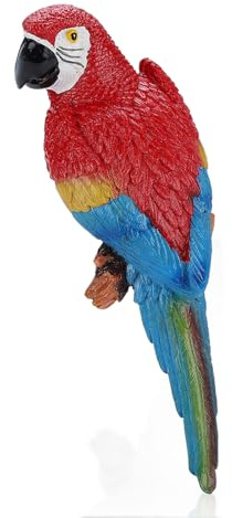 HERCHR Pappagallo 31 × 10 × 8 cm in Resina per Scultura da Giardino, Falso Appeso Statuetta per Ornamenti di Uccelli del Decorazione Della Parete (A1)