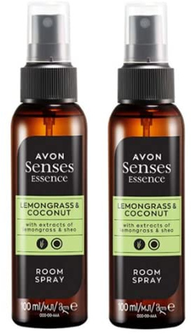 Pack of 2 Avon Sense Essence Room Spray 2 x 100ml - With Ultimate Things (Lemongrass & Coconut)