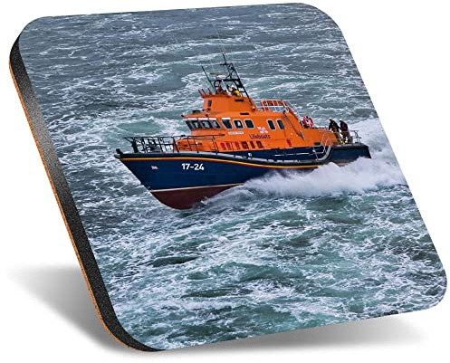 1 x Square Jumbo Size Coaster 12cm Aberdeen RNLI Lifeboat Boat Ocean Sea Cork Backed MDF Glossy Tea Coffee Accessory #50012