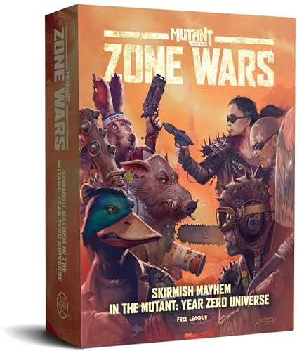 Free League: Mutant Year Zero: Zone Wars - Core Set -Boxed Miniatures Wargame, Tabletop Skirmish Mayhem, Everything Needs: RPG Book, Mat, Dice & More