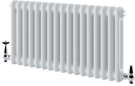 Go Bathrooms Utopia White Horizontal Radiator 400 x 785mm Traditional Cast Iron Style 2 Column White Central Heating Living Room Radiator