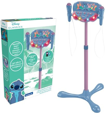 Lexibook, Stitch, Lysande högtalarställ-set, S160D | Justerbar höjd, 2 mikrofoner, ljuseffekter, MP3, AUX-ingång, Bluetooth, rösteffekter, blå