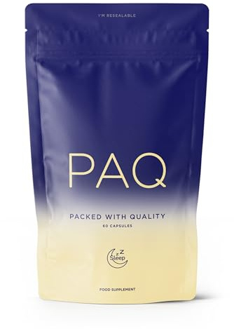 Sleep PAQ Natural Sleep Aid – 60 Vegan Capsules – Magnesium, L-Theanine, Passion Flower, Cherry – Non-Habit Forming, No Melatonin – Clinically Dosed for Sleep, Recovery & Relaxation