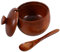 TIDTALEO 1 Juego Jar de condimentos con cuchara contenedor de azúcar tarro de azúcar azucarero con tapa hermético contenedor de sal con tapa soporte de azúcar de madera Marrón oscuro