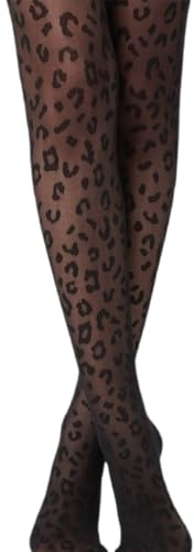 DOKRIN Collants femme curvy, Bas jacquard à imprimé léopard, collants fins pour femmes
