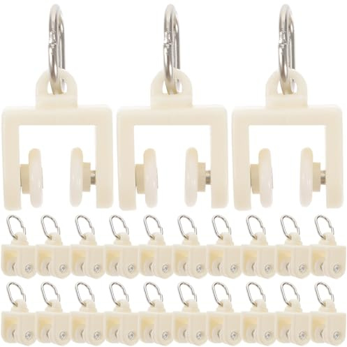 BESPORTBLE Accesorios para Cortinas 50 Piezas Polea Gancho Deslizante para Visillos y Cenefas en Armarios