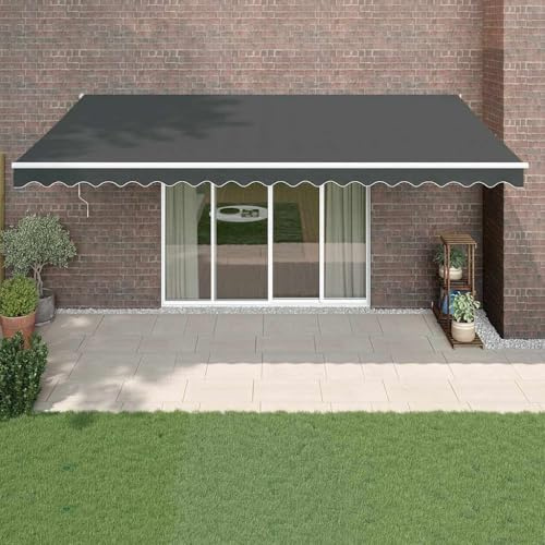 Toldo Woonisher 5 x 3 m con brazo articulado retráctil, marco de aluminio y tela resistente a los rayos UV, para terraza, balcón y exterior