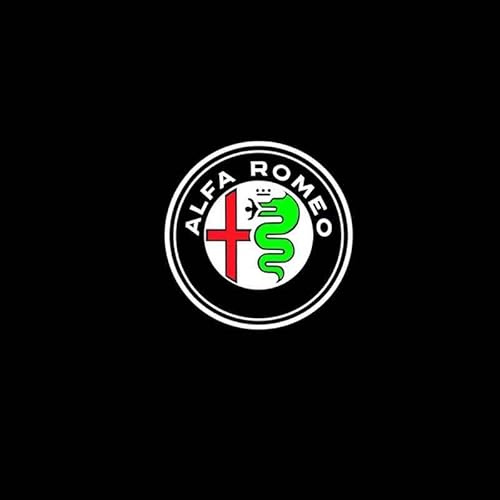 MULPEFC 2 Unidades de proyector LED con Logotipo para Luces de Bienvenida en Las Puertas del Coche, iluminación Ambiental para automóviles. para Alfa Romeo 4C 8C Competizione Brera,C