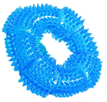 HOMSFOU Giocattolo da Mordere per Cani in Tpr a Forma di Anello Squeak, Divertente e Resistente per L’addestramento e Gioco di Cani di Tutte le Taglie Colore Casuale