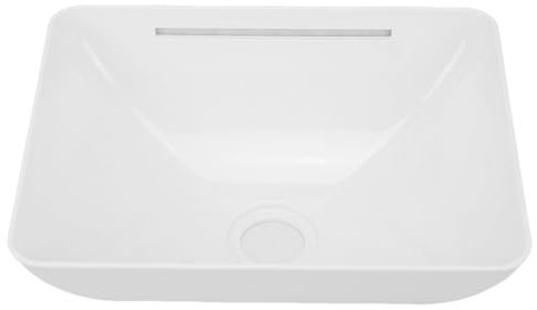 Tnfeeon Lavabo de Acrílico, Lavabo de Baño sobre Encimera de 13,69x10,22x5,55 Pulgadas con Diseño de Drenaje Empotrado, para Vehículos Recreativos, Barcos, Cocinas y Baños