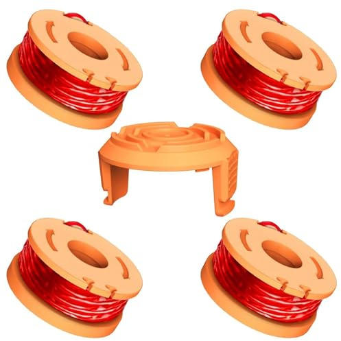 5 Bobine di Filo di Ricambio per Decespugliatore, Ø1.65mm, Compatibili con Tagliabordi Elettrici a Filo, 3m per Bobina, Filo Resistente e Durevole