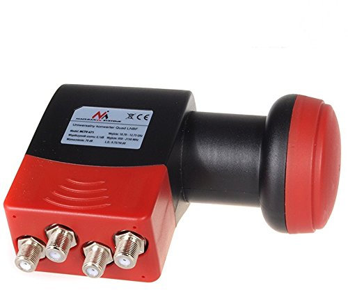 Maclean MCTV-671 Quad LNBF für Analoger und Digitaler Satelliten-Receiver 0,1 dB Sky 3D Full HD Tauglich Digital Neu Switch Full HDTV