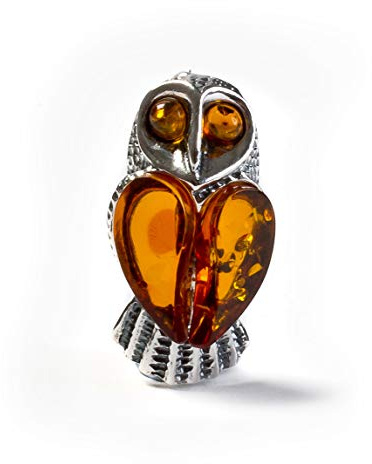 Owl Brooch Sterlilng Silver Baltic Amber, Owl Pin, Women's bird brooch, Statement Brooch, Silver Brooch, Boho Jewellery