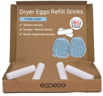 Ecoegg Dryer Ball Scent Booster Refills | Hypoallergenic | Fresh Linen | 4 Fragrance Sticks