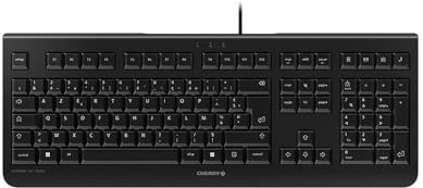 CHERRY KC 1000, Clavier Filaire, Disposition Belge (AZERTY), Plug & Play Via Un Port USB, Design Plat, Frappe silencieuse, Noir