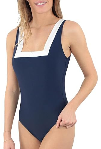 Janine Robin - Maillot de Bain 1 pièce Encolure carrée Sculptant Java 42