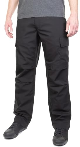 LAPG Men's Core Cargo Tactical Pants, Stretch Waistband, Lightweight & Durable Ripstop CCW Cargo Pants for Men, Black, Size 36 x 36